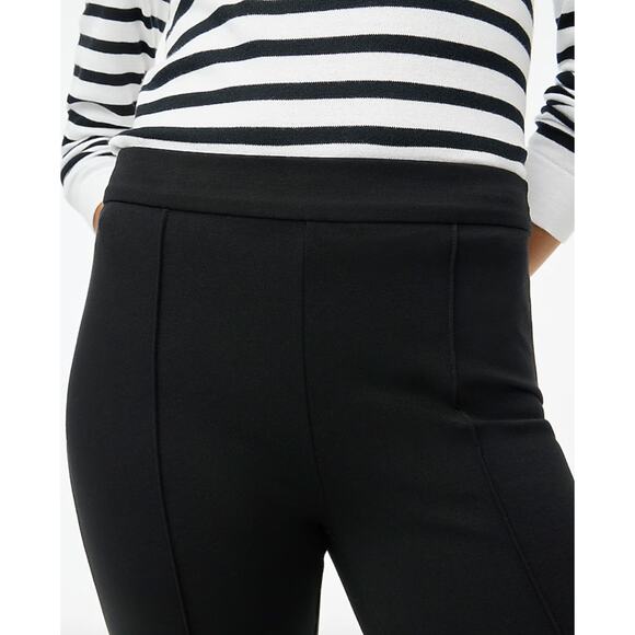 J.Crew Petite Crop Flare Ponte Pant Stretch Knit Black Classic Comfort US 4P NWT - Picture 3 of 13